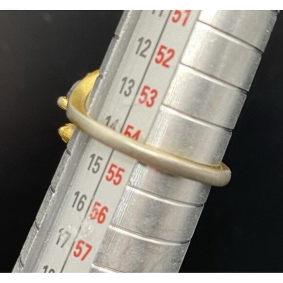 Garnet Ring Tested Diamond Accent Vintage Yellow Gold Plated Size 7 LOOK READ - Picture 5 of 10